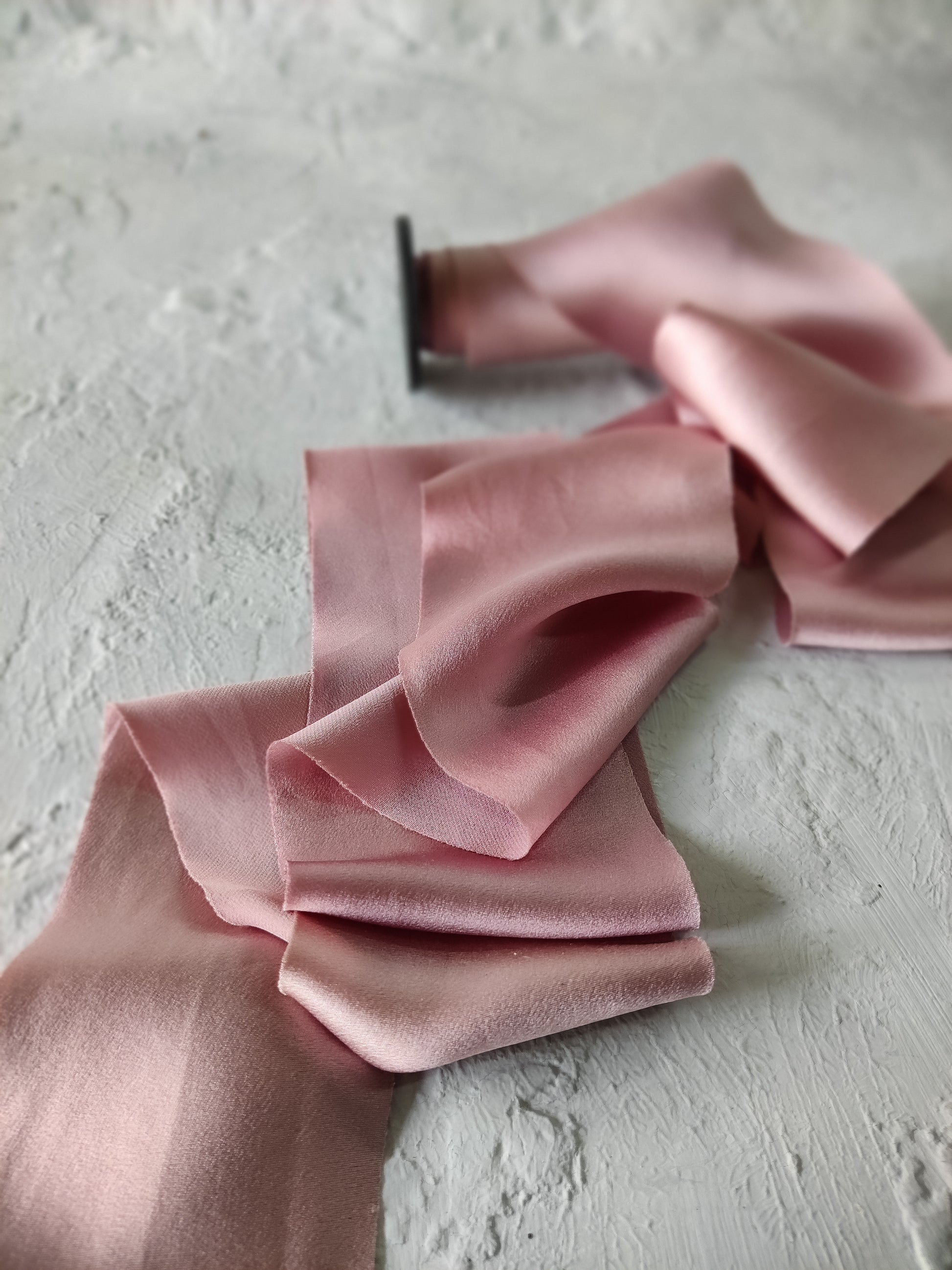 Pink silk wedding ribbon plant dyed |  Silk & Sorcery