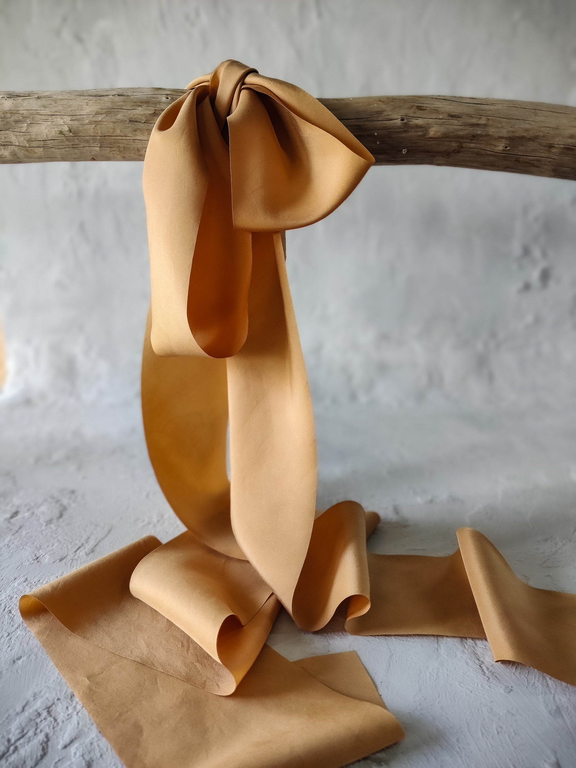 Tan brown silk ribbon plant dyed | Silk & Sorcery