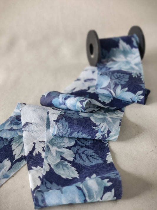 Floral ribbon made from recycled textiles
