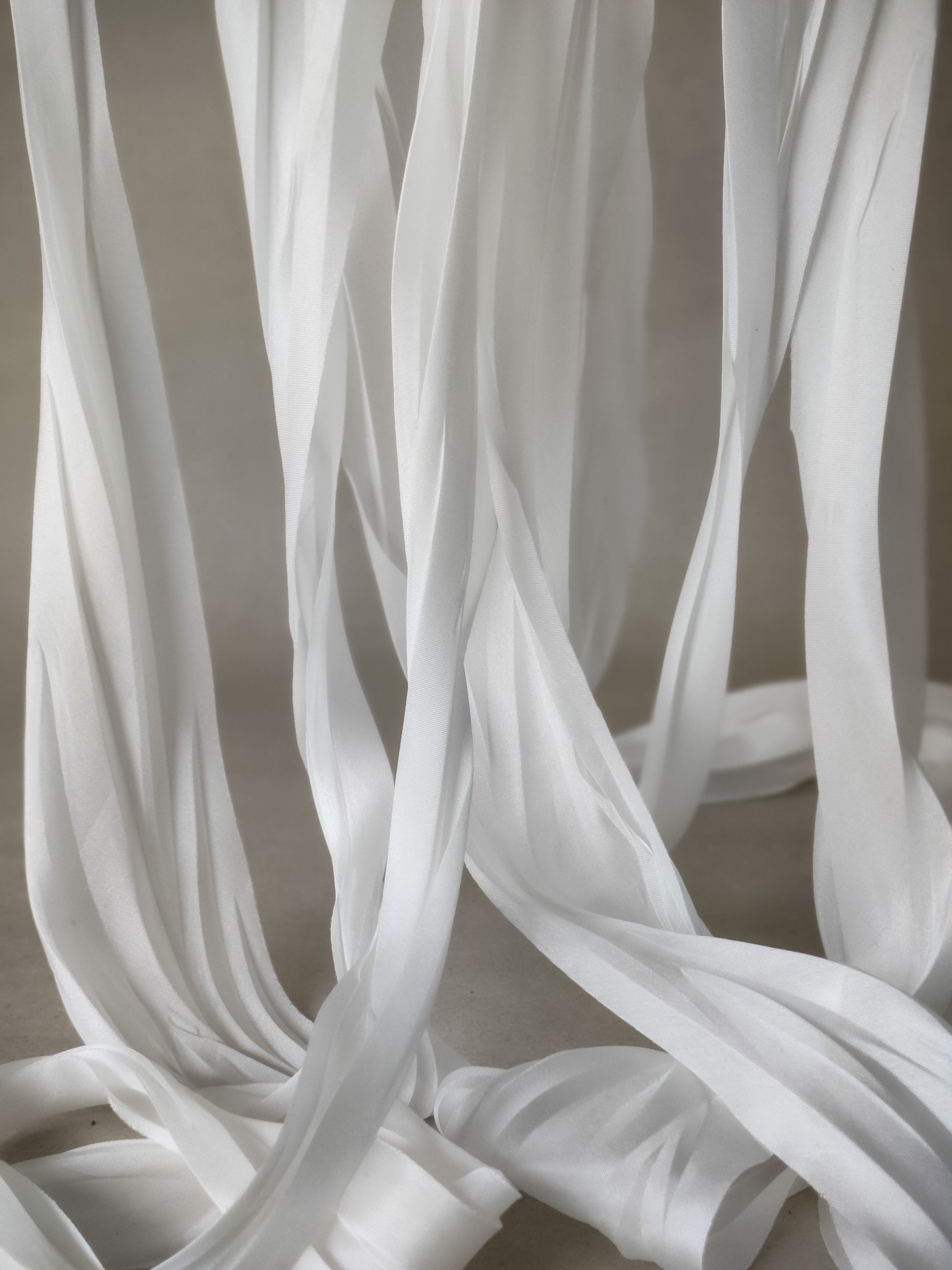 White crinkle silk ribbon | Silk & Sorcery