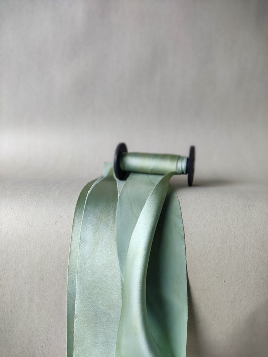 Sage green silk ribbon | Silk & Sorcery