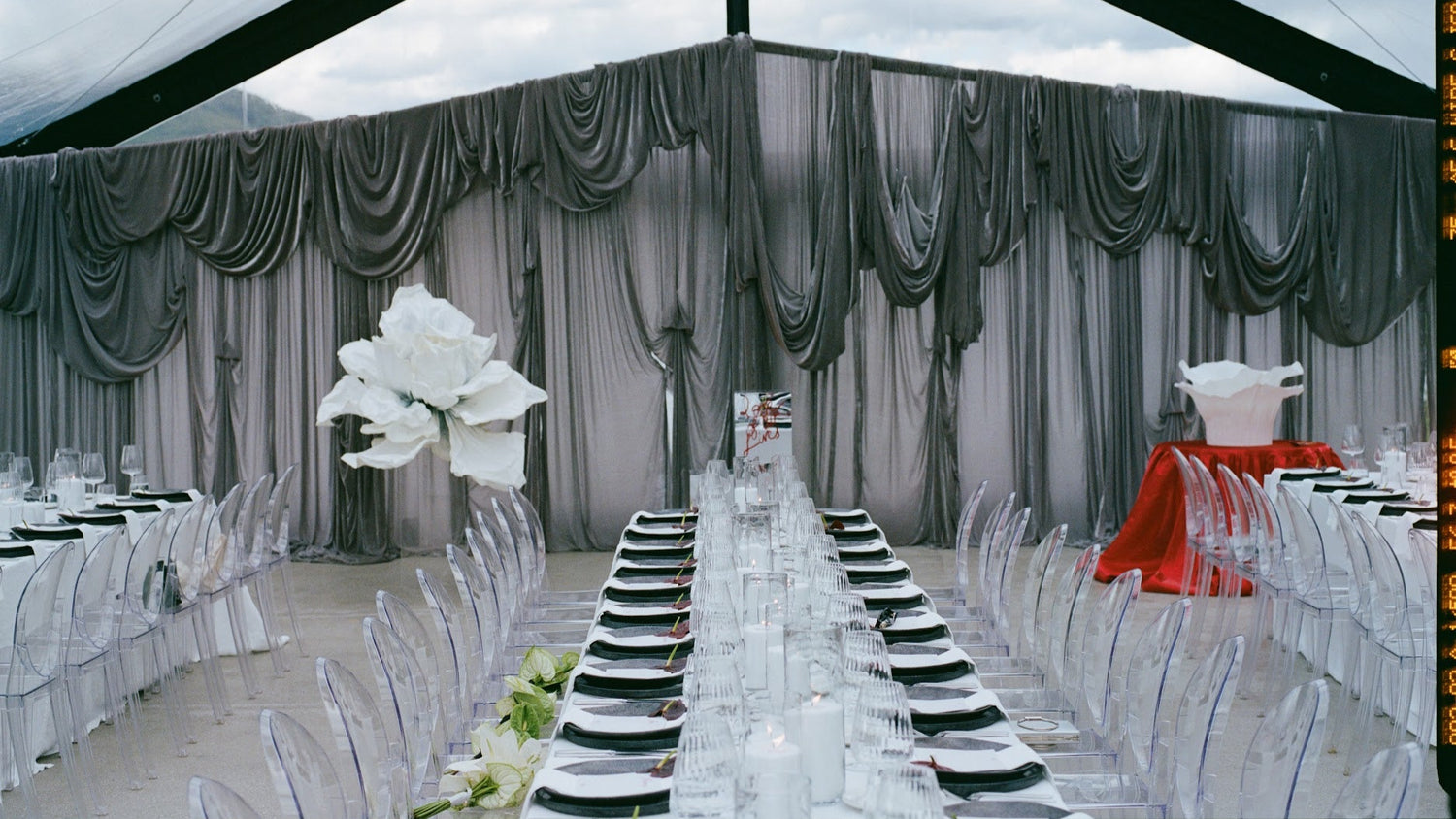 Velvet draping